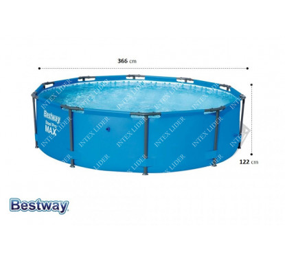 Круглый каркасный бассейн Bestway 366х122см + фильтр и лестница (5614P)